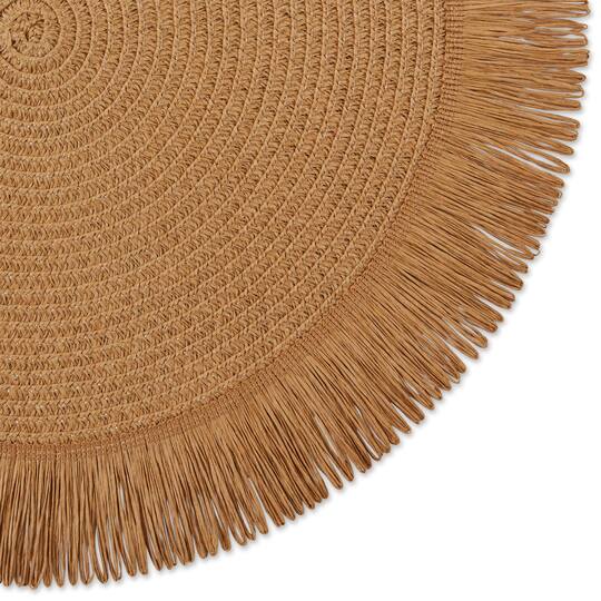 DII® 15" Round Natural Fringe Woven Placemat Set, 6ct.